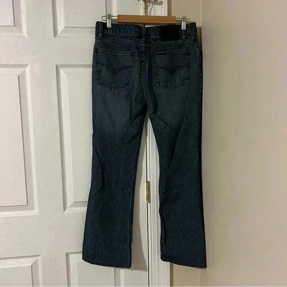 2005 HARLEY DAVIDSON Leather Front Denim Bootcut Jeans Size 8 - Picture 4 of 7